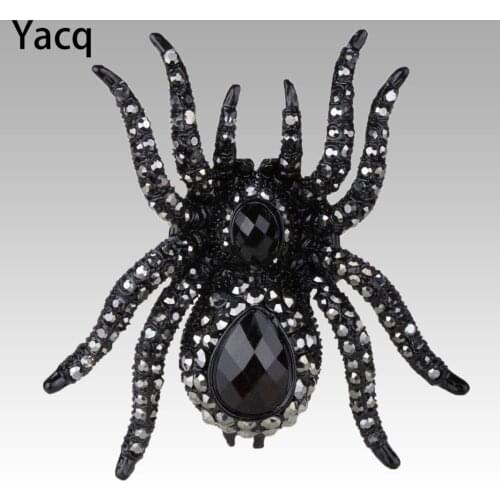 YACQ Spider Brooch Pin Pendant Halloween Christmas Party Jewelry Gifts Decoration for Women Girls Her Wife Mom BA12 Dropshipping