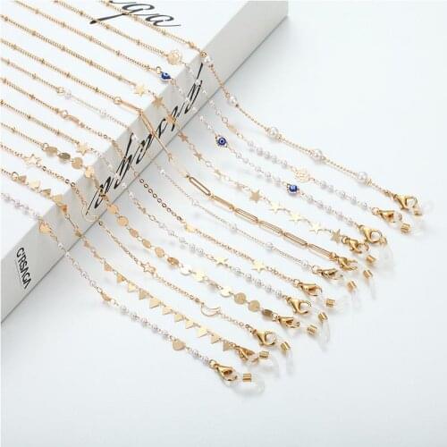 2021 Fashion Sunglasses Chain Mask Hanging Chain Bohemian Rose Flower Disc Pearl Glasses Chain Mask Holder New Jewelry for Women