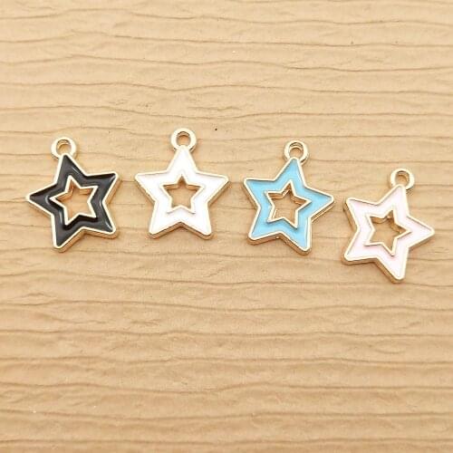 10pcs 14x15mm enamel star charm earring charms for jewelry making and crafting charm fashion pendant new
