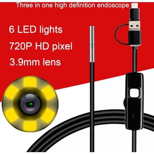 3.9MM Android Endoscope USB Home Pipe Sewer Flexible 720P Inspection Camera Equipment 10m Engine Borescopes Videoscope for Phone