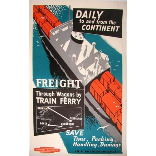 400X300 MM freight through Wagons by Train ferry jumbo fridge magnet SFM-036