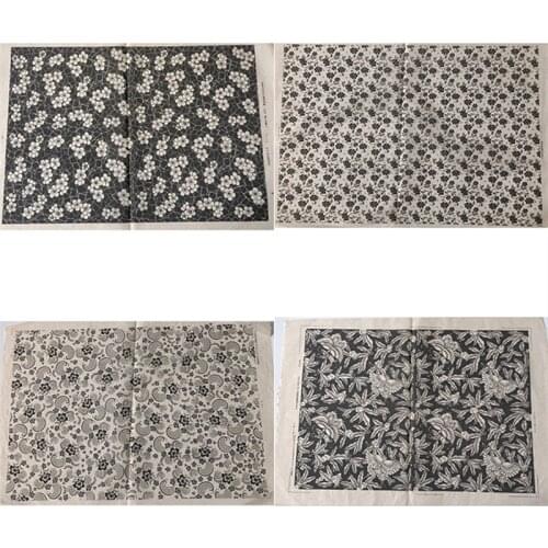 6PCS/Set Pottery Art Transfer Paper Glaze Underglaze Black Flower Paper Jingdezhen Ceramic Decal Paper DIY Polymer Clay Tools