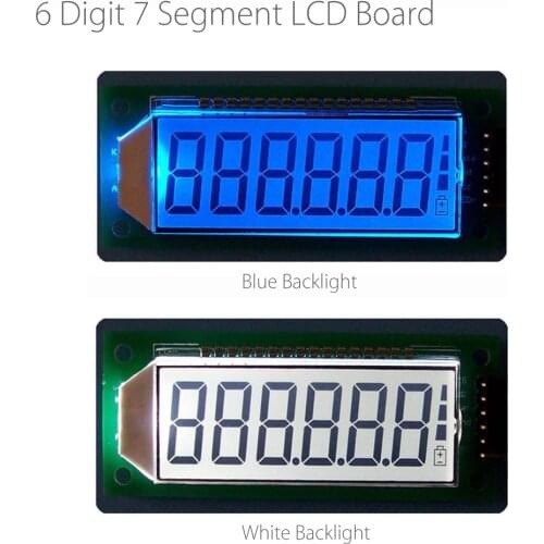 6 Digit 7 Segment Digital 5V LCD Module Display Screen Board Build-in HT1621 Controller With Backlight blue and white