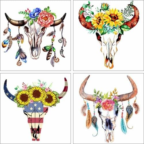 HUACAN 5d Diamond Painting Cow Needlework Home Decor DIY Diamond Embroidery Animal Mosaic Flower Handmade Gift
