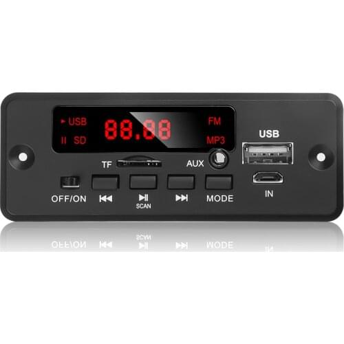 Kebidu DC 12V Car MP3 Player FM Radio Bluetooth Decoder Board With Amplifier Support Call/Recording/USB/TF/LINE IN/FM/BLUETOOTH