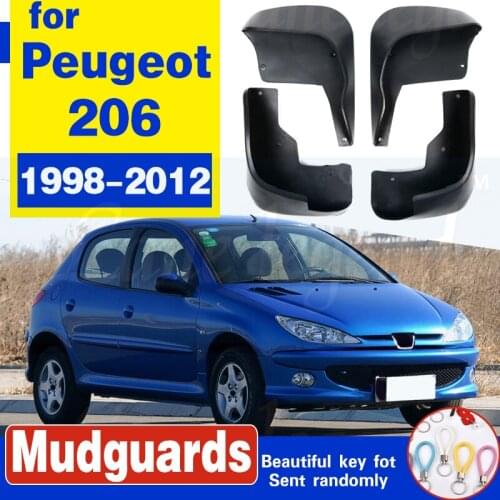 4Pcs Car Fender Flares Mud Flaps Front Rear Mudflaps Mud Splash Guards Mudguards for Peugeot 206 1998-2012