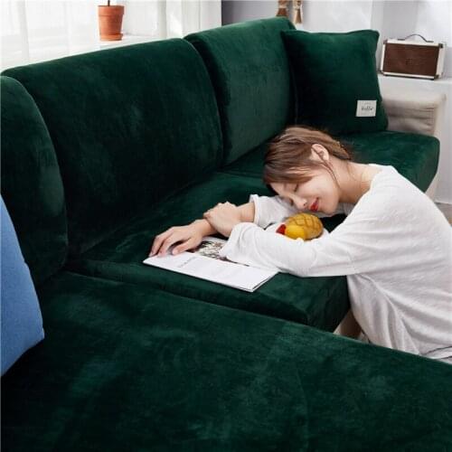 Velvet Sofa Cushion Set Cover Stretch Sofa Seat Cover Couch Protective Slipcover Replacement Washable Removable Slipcover