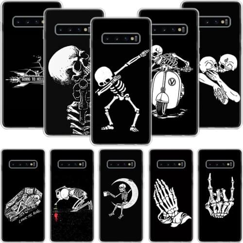 Spooky Skull Funny Dance Skeleton Phone Case For Samsung Galaxy A51 A71 A70 A50 A40 A30 A20E A10 A01 A21 A41 A20S A6 A7 A8 A9 Co