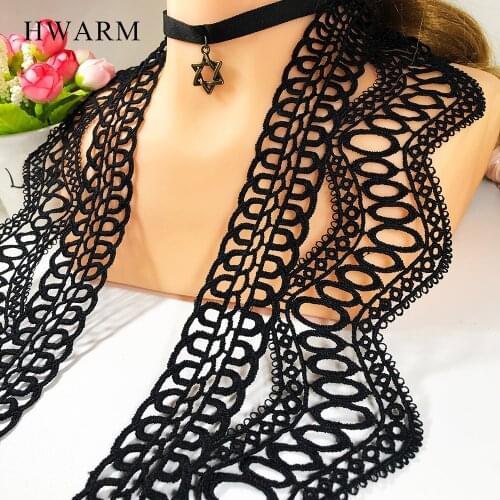 Black African Lace Fabric Sewing Trim Dress Decoration For Home Diy Water Soluble Milk Silk Bar Code 10cm Wedding Clothing Skirt