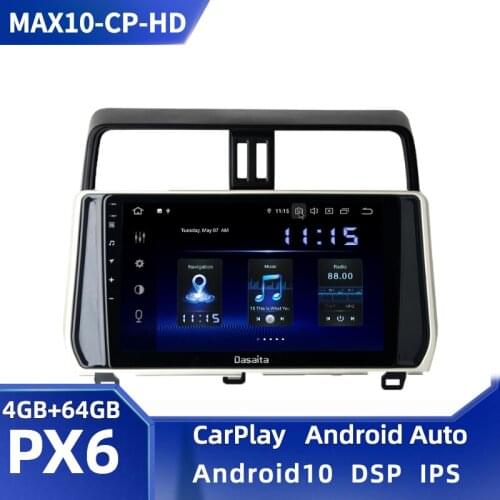 Dasaita 10.2" Android 10.0 Car Radio for Toyota Prado 2018 2019 Head Unit DSP Multimedia HD Screen CarPlay 4GB+64GB TDA7850