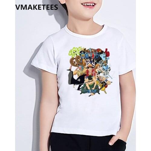 Kids Anime One Piece T-shirt Children Luffy Ace Sabo Law Zoro & Nami Cartoon Clothes Girls & Boys Chopper Funny T shirt,HKP2455