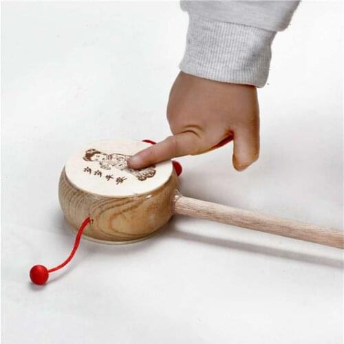 Childrens Toys Rattan Wooden Hand Bells Baby Early Education Puzzle Cheering Stick 3 Years Old 2021