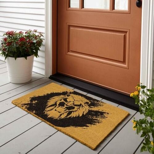 Door Mat Lion Head Pattern Door Mat-40x70 cm
