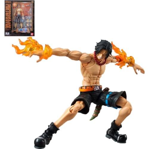 Bandai Original SHF ONE PIECE Anime Figures PVC Action Figure Ace Fire Punch Collections Assemble Model Dolls Toys Kids Gifts