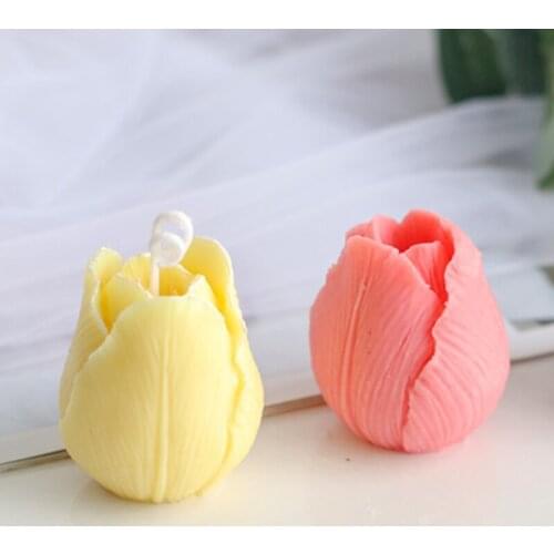 Tulip Flower Chocolate Cake Mold Soap Candle Wax Mould Silicone Molds for Resin Decorations Aroma Gypsum Crafts