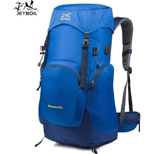 Unisex Functional 50L Outdoor Hiking Trekking Travle Camping Backpack Bag For Sport Rucksack Men With Rain Cover