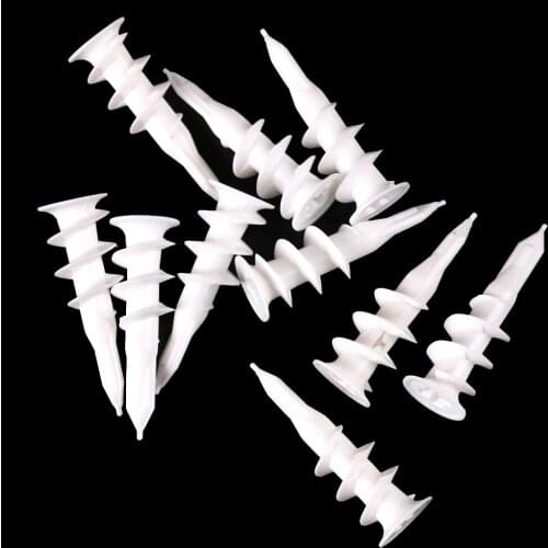 Plasterboard Anchor.10pcs Drywall Nylon Ribbed Anchor; Self Drilling Wall Drywall Plastic Nylon Anchor for M4-M5 screws