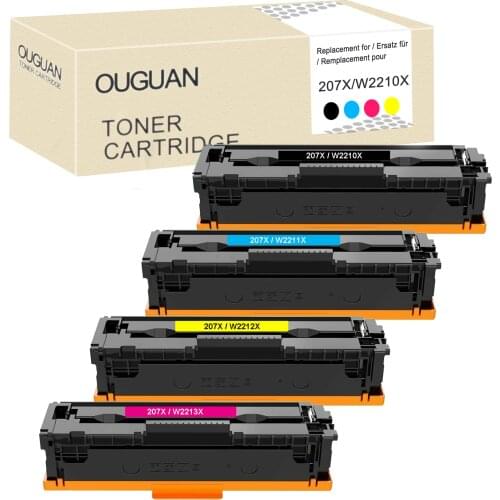 4 color toner cartridges for HP 207A Compatible with W2110A W2111A W2112A W2113A color toner cartridge
