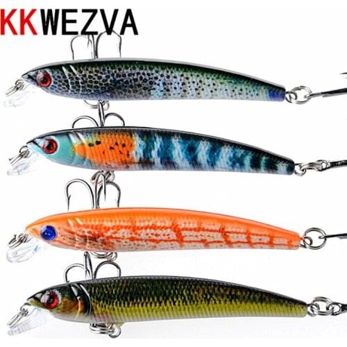 KKWEZVA 4pcs 7.5cm/5g Mini Minnow Fishing Lure Realistic Fishing Bait Unique Texture Crankbait Fish Tackle Pesca Wobbler