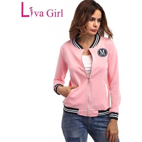 Liva Girl Autumn Basic Jackets Coats Women Zipper Streetwear Female Oversize Tops Windbreaker Women Bomber Jacket Outerwear
