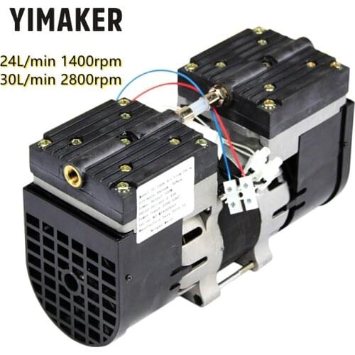 YIMAKER 110V /220V Micro Vacuum Pump Double Head Oilless Diaphragm Vacuum Pumping 100W 60HZ 24L/MIN 30L/MIN For Medical Special