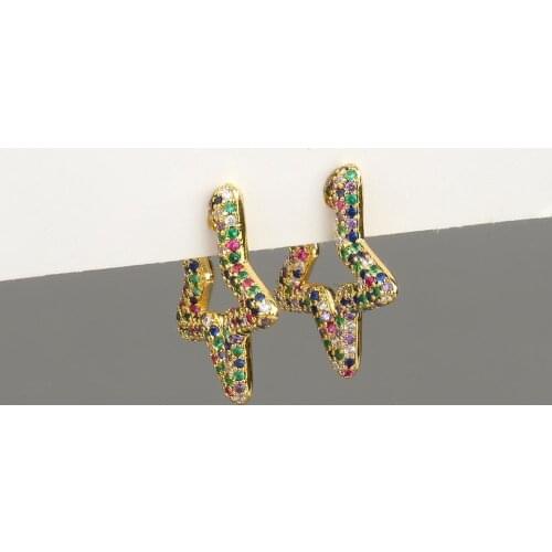 Fashion trend rainbow star ear bone clip simple and versatile earrings without hole exquisite ladies accessories