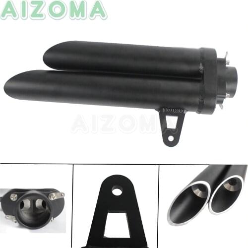 Motorcycle Twin Holes Exhaust Muffler Universal Silencer Pipe for YZF R1/R3/R6 KAWASAKI YAMAHA CBR250 CB400 BN300 Ninja250 Z800