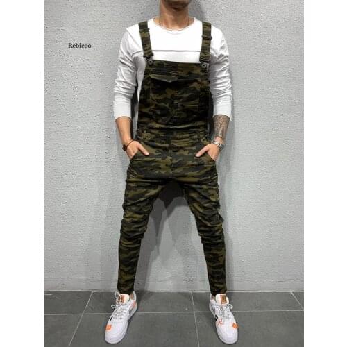 Mens Denim Bib Overalls Jumpsuits Moto Biker Jeans Pants Trousers Plus Size Mens Casual Overalls