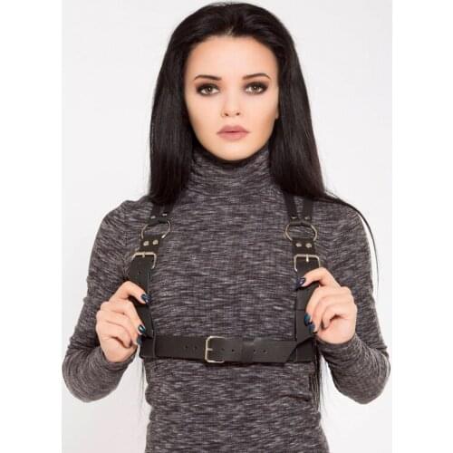 Men Women Unisex 3.4 cm Leather Girl Harness, Body Caged Belt Waist Belt Straps Adjustable Buckle Belt Garter Belt