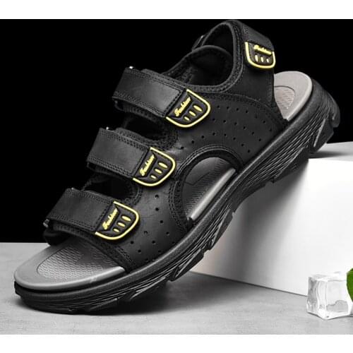 Men Sandals Hook&loop Waterproof Casual Beach Shoes Flip Flop Outdoor Wading Shoes Comfortable Fashion Sneakers