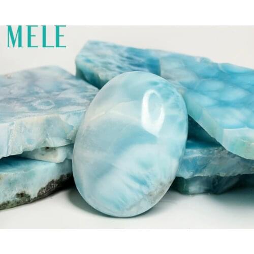 Natural blue larimar loose gemstone,14.78,big oval 27mm*36.52mm, rare and beautiful collection for jewelry making