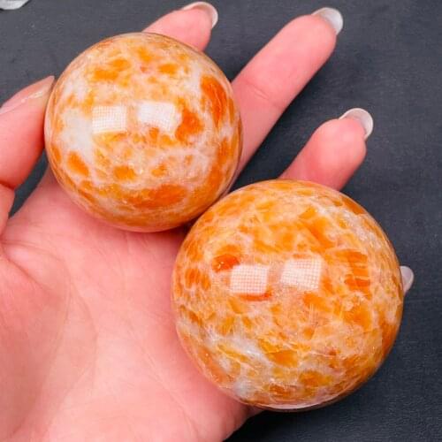 Natural Sun Stones Crystal Ball Polished Crafts Wish Ball Home Decoration Chakra Reiki