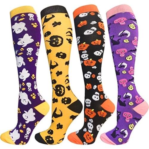 Men women Cross border New Halloween sports muscle socks soft comfortable leg protection festival pressure socks can customized