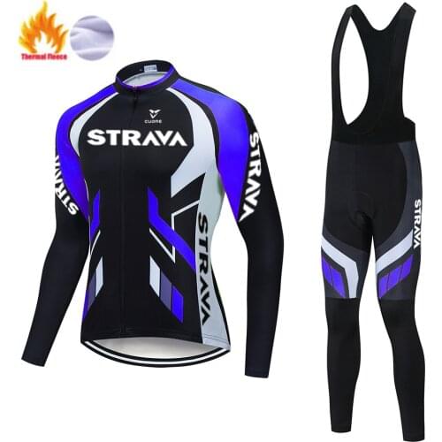 New Jacket Men Cycling Jersey Set New Team Winter Fleece Bike Cycling Clothing MTB Cycling Bib Pants Set Ropa Ciclismo Triathlon