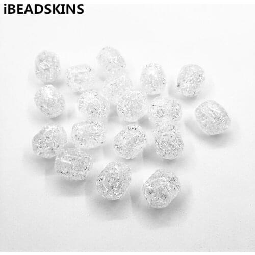 New arrival! 22x17mm 100pcs Clear Acrylic Crack Cylindrical-shape beads for Necklace,Earrings parts,hand Made Jewelry DIY