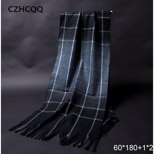 New Winter Cashmere Scarf Men Women Shawl Male Foulard Female Neckerchief Business Plaid Pashmina Wraps Women Scarves For Ladies