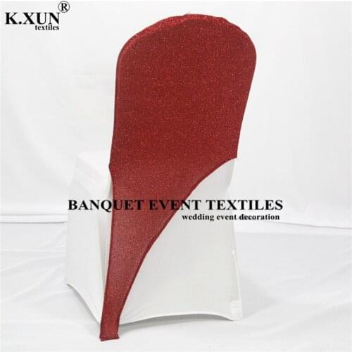 Wholesale Price Sequin Chair Cap Hood Fit On Lycra Spandex Chair Cover Wedding Event Party Decoration