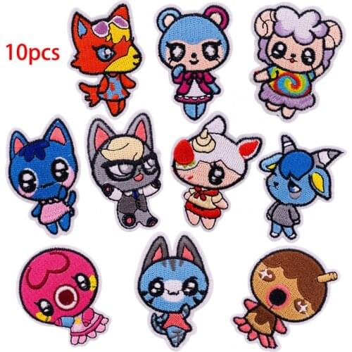Animal crossing Dom Raymond Audie Judy embroidery iron on patches thermo stickers on clothes application fusible clothing patch