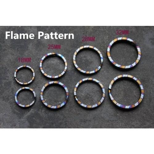 Flame Pattern Titanium Alloy EDC Ultra Light Key Hanging Key Ring Diy Accessories Key Chain Clip Keychain Multi Tools