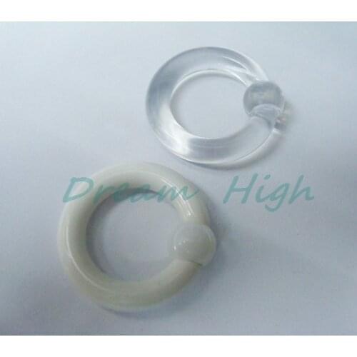 Wholesale Ear Plugs white Ear Ring Ear Ring Transparent Body Piercing Jewelry 60pcs/lot Free Shipping
