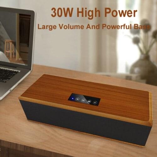 30W Wired Bluetooth Speaker Home Theater TV Computer Desktop Sound Bar Wooden Subwoofer Boombox 3D Stereo Surround Music Center