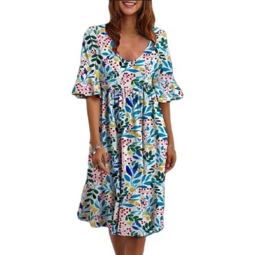 Plus Size Casual Summer Women Dress 5XL Short Sleeve Ladies Dresses O-neck Printed Short Dress Streetwear Women Clothes Vestidos