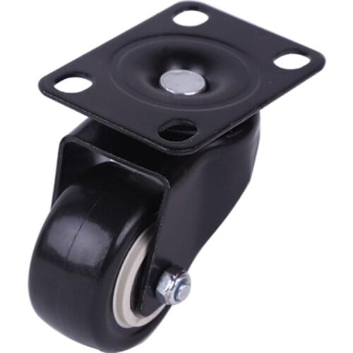 1.6 Inch Dia Heavy Duty 200KG Black Polyurethane Swivel Castor Wheels Trolley Furniture Caster Pack of 4