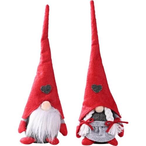 Christmas Santa Gnome Plush Doll Ornament Xmas Elf Toys Holiday Home Party Decor Kids Gift