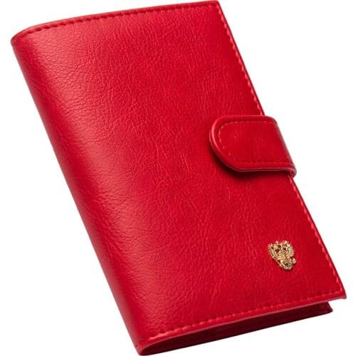 Russian red Metal double-headed eagle Buckle Travel Passport holder Built in RFID Blocking Protect personal information