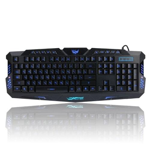 Russian Version 3 Color Backlight LED USB Powered Wired Gaming Keyboard For Gamer P9YE