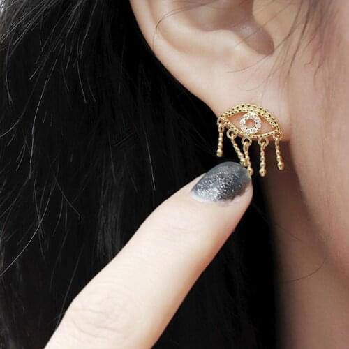 925 Sterling Silver Earring Fashion Exaggerated Personality Eye Demon Eye Shell Starfish Earring Cute Trend Girl Woman Ear Jewel