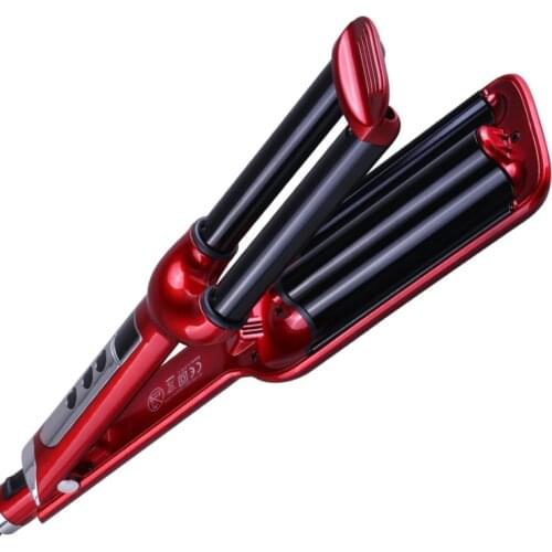 446F Ceramic coated hair curler LCD Digital display curling hair iron slats corrugated wave hair styling tools 110-240v