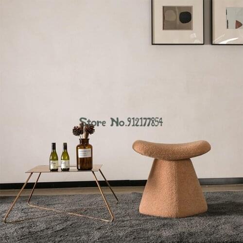Nordic Creative Shoe Changing Stool Sofa Stool Modern Net Red Pedal Bedroom Lamb Wool Makeup Stool