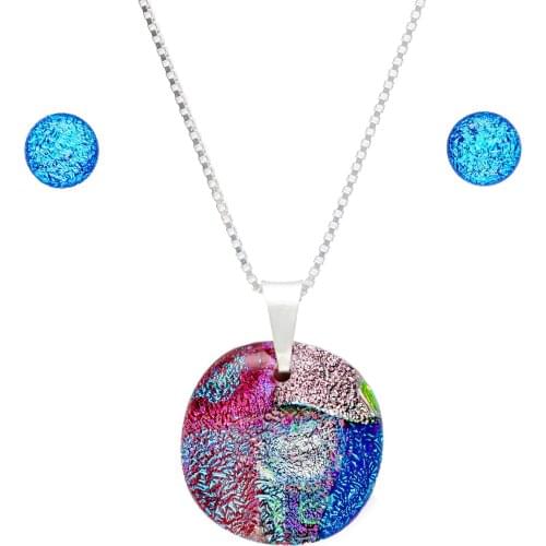 DARK DIAMOND®-Set of dichroic crystal and sterling silver 925in assorted colors. 100% handmade. Unique in Spain